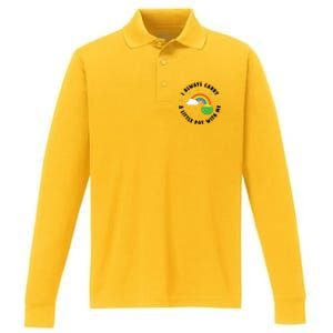 I Always Carry A Little Pot With Me Rainbow St Patricks Day Performance Long Sleeve Polo