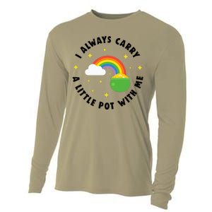 I Always Carry A Little Pot With Me Rainbow St Patricks Day Cooling Performance Long Sleeve Crew