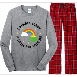 I Always Carry A Little Pot With Me Rainbow St Patricks Day Long Sleeve Pajama Set