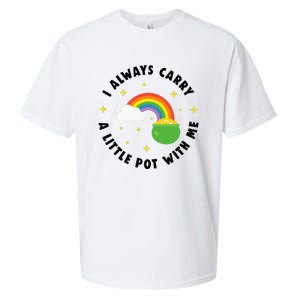 I Always Carry A Little Pot With Me Rainbow St Patricks Day Sueded Cloud Jersey T-Shirt