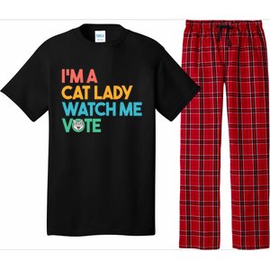 IM A Cat Lady Watch Me Vote Funny President 2024 Election Pajama Set