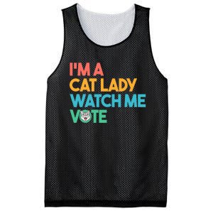 IM A Cat Lady Watch Me Vote Funny President 2024 Election Mesh Reversible Basketball Jersey Tank