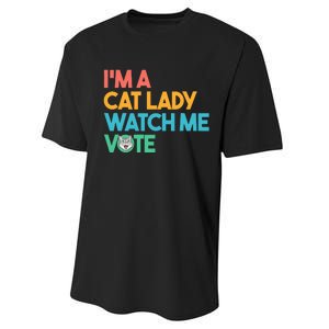 IM A Cat Lady Watch Me Vote Funny President 2024 Election Performance Sprint T-Shirt