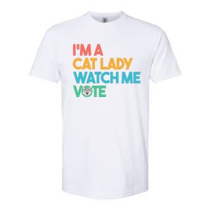 IM A Cat Lady Watch Me Vote Funny President 2024 Election Softstyle CVC T-Shirt