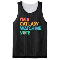 IM A Cat Lady Watch Me Vote Funny President 2024 Election Mesh Reversible Basketball Jersey Tank