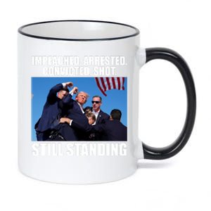 Impeached Arrested Convicted Shot Still Standing Donald Trump 11oz Black Color Changing Mug