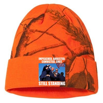 Impeached Arrested Convicted Shot Still Standing Donald Trump Kati Licensed 12" Camo Beanie