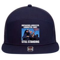 Impeached Arrested Convicted Shot Still Standing Donald Trump 7 Panel Mesh Trucker Snapback Hat