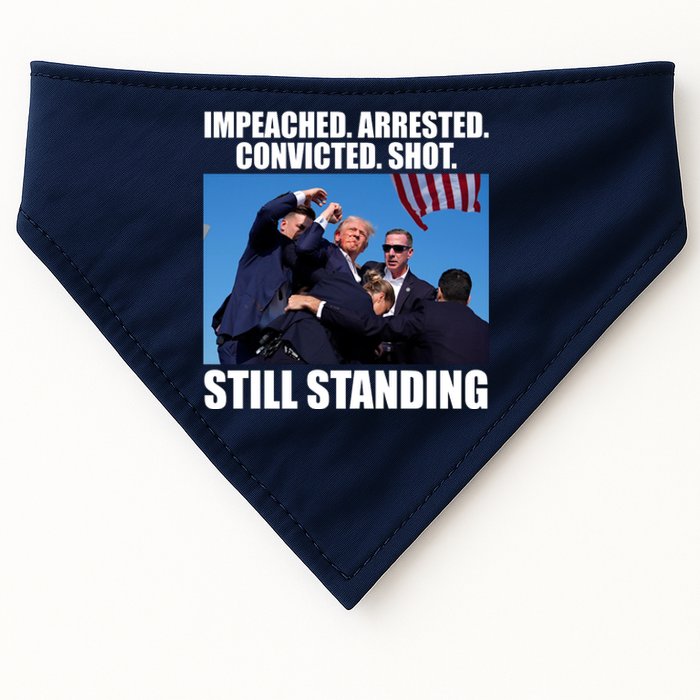 Impeached Arrested Convicted Shot Still Standing Donald Trump USA-Made Doggie Bandana