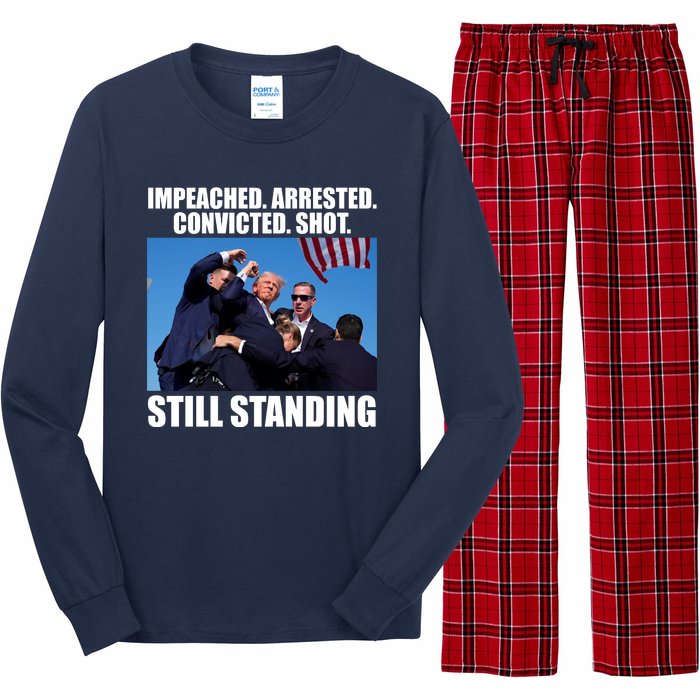 Impeached Arrested Convicted Shot Still Standing Donald Trump Long Sleeve Pajama Set