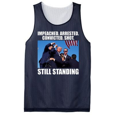 Impeached Arrested Convicted Shot Still Standing Donald Trump Mesh Reversible Basketball Jersey Tank