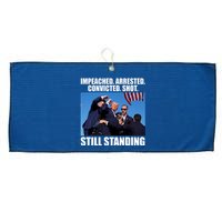 Impeached Arrested Convicted Shot Still Standing Donald Trump Large Microfiber Waffle Golf Towel