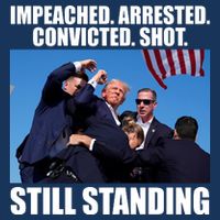 Impeached Arrested Convicted Shot Still Standing Donald Trump Tank Top