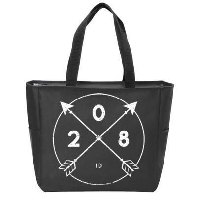 Idaho Area Code 208 State Pride Souvenir Gift Arrow Home Zip Tote Bag