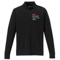 IM A Cat Lady Watch Me Vote Funny President 2024 Election Performance Long Sleeve Polo