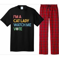 IM A Cat Lady Watch Me Vote Funny President 2024 Election Pajama Set