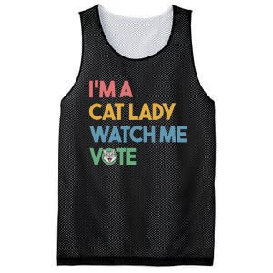 IM A Cat Lady Watch Me Vote Funny President 2024 Election Mesh Reversible Basketball Jersey Tank