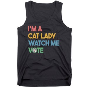 IM A Cat Lady Watch Me Vote Funny President 2024 Election Tank Top