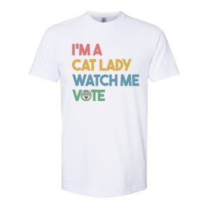 IM A Cat Lady Watch Me Vote Funny President 2024 Election Softstyle CVC T-Shirt