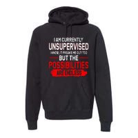 I Am Currently Unsupervised The Possibilities Are Endless Premium Hoodie