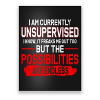 I Am Currently Unsupervised The Possibilities Are Endless Poster