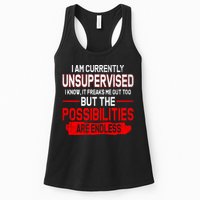 I Am Currently Unsupervised The Possibilities Are Endless Womens Tank Top