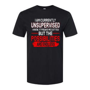 I Am Currently Unsupervised The Possibilities Are Endless Softstyle CVC T-Shirt