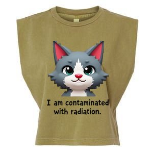 I Am Contaminated With Radiation Funny Ironic Cat Meme Garment-Dyed Women's Muscle Tee