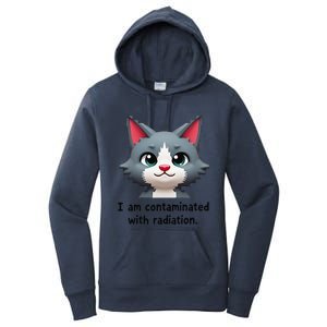 I Am Contaminated With Radiation Funny Ironic Cat Meme Women's Pullover Hoodie