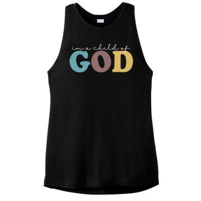 Im A Child Of God Christianity Ladies PosiCharge Tri-Blend Wicking Tank