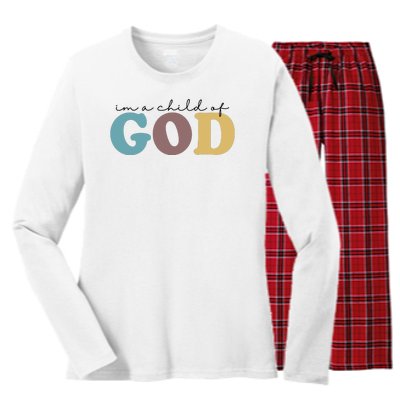 Im A Child Of God Christianity Women's Long Sleeve Flannel Pajama Set 