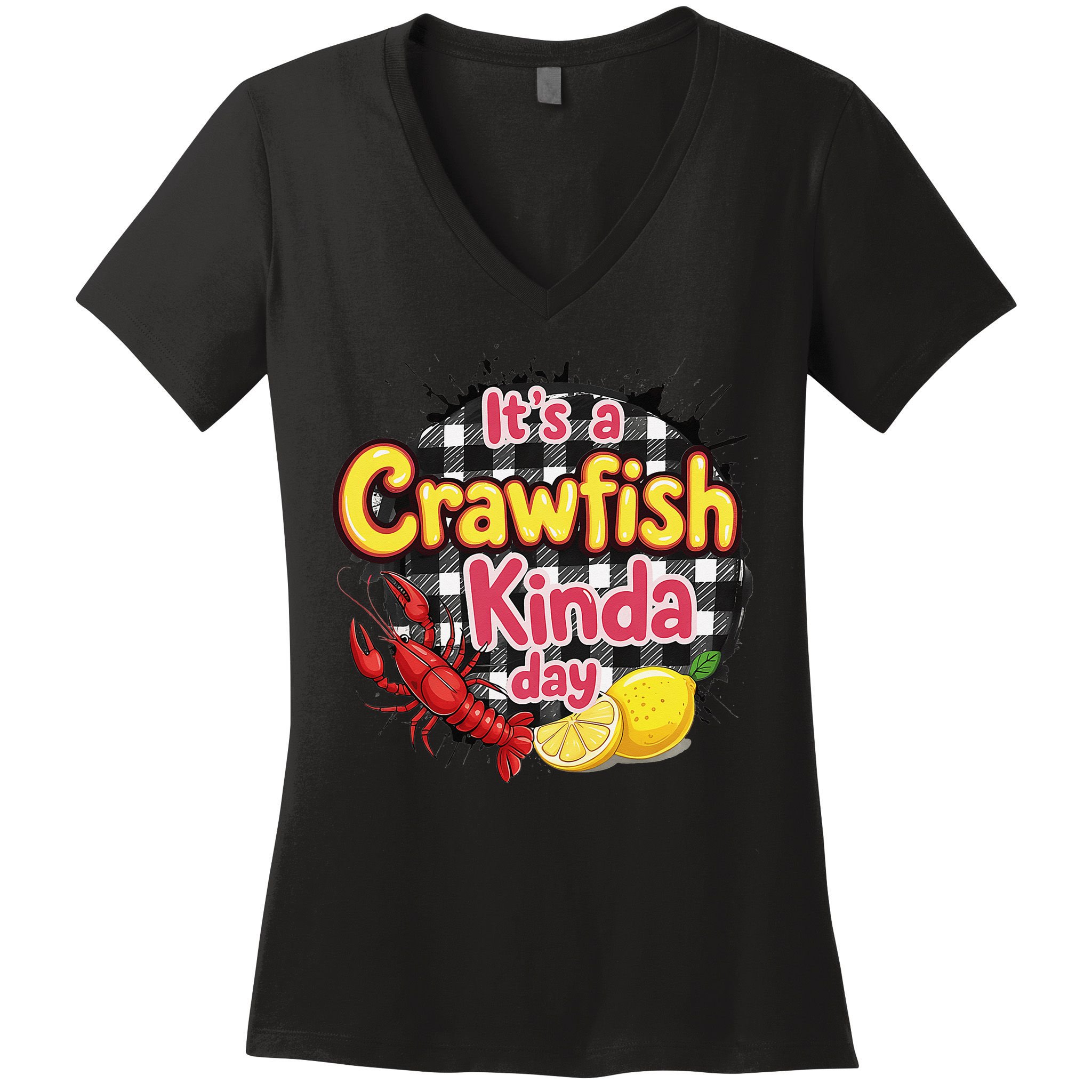 Its A CrawFish Kinda Day Crawfish Funny Louisiana Seafood Women's V-Neck T-Shirt