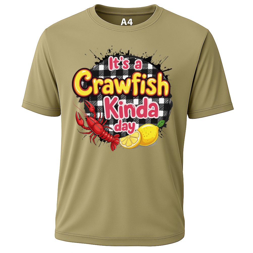 Its A CrawFish Kinda Day Crawfish Funny Louisiana Seafood Cooling Performance Crew T-Shirt