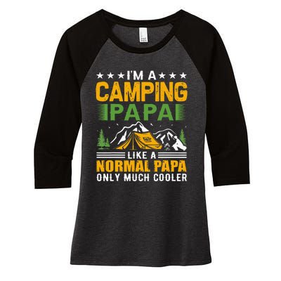 i´m a camping papa like a normal papa only much cooler Women's Tri-Blend 3/4-Sleeve Raglan Shirt