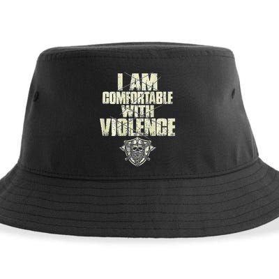I Am Comfortable With Violence Sustainable Bucket Hat