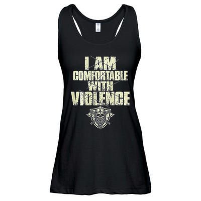 I Am Comfortable With Violence Ladies Essential Flowy Tank