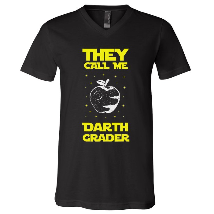 I Am Darth Grader Sci Fi Space V-Neck T-Shirt