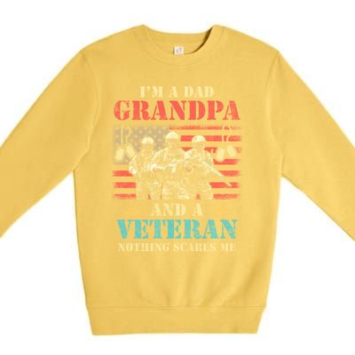 Im A Dad Grandpa Veterans Day Usa Flag Proud Soldier Cute Gift Premium Crewneck Sweatshirt