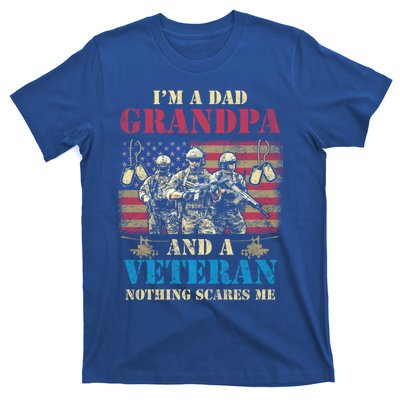 Im A Dad Grandpa Veterans Day Usa Flag Proud Soldier Cute Gift T-Shirt