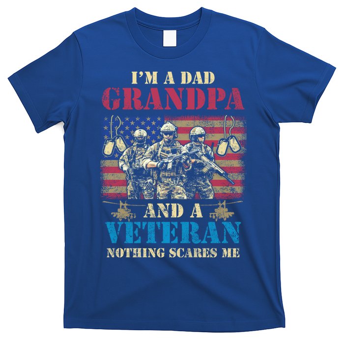 Im A Dad Grandpa Veterans Day Usa Flag Proud Soldier Cute Gift T-Shirt