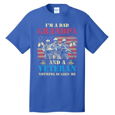 Im A Dad Grandpa Veterans Day Usa Flag Proud Soldier Cute Gift Tall T-Shirt