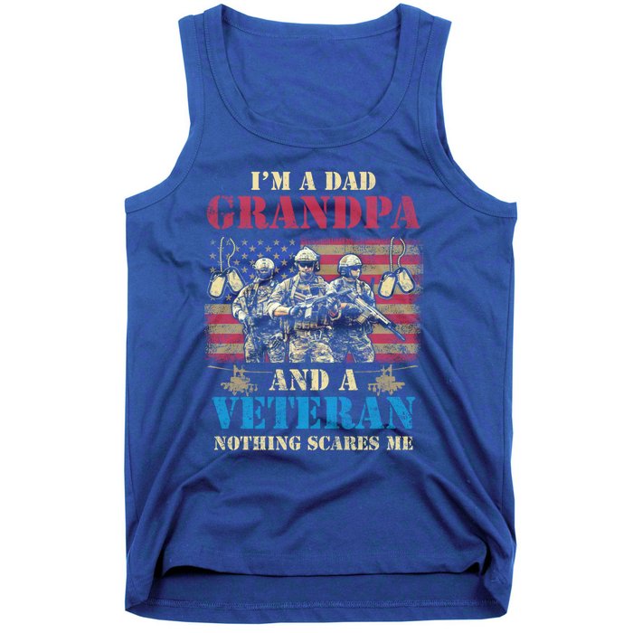 Im A Dad Grandpa Veterans Day Usa Flag Proud Soldier Cute Gift Tank Top