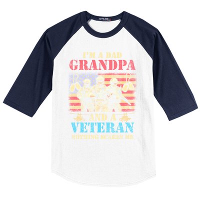 Im A Dad Grandpa Veterans Day Usa Flag Proud Soldier Cute Gift Baseball Sleeve Shirt