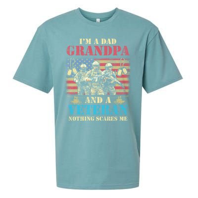 Im A Dad Grandpa Veterans Day Usa Flag Proud Soldier Cute Gift Sueded Cloud Jersey T-Shirt