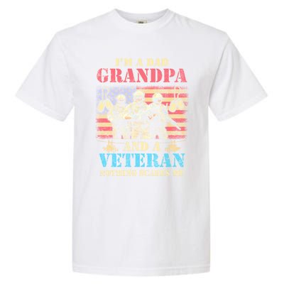 Im A Dad Grandpa Veterans Day Usa Flag Proud Soldier Cute Gift Garment-Dyed Heavyweight T-Shirt