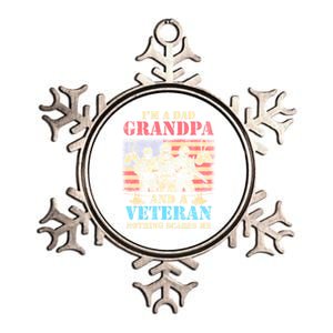 Im A Dad Grandpa Veterans Day Usa Flag Proud Soldier Cute Gift Metallic Star Ornament