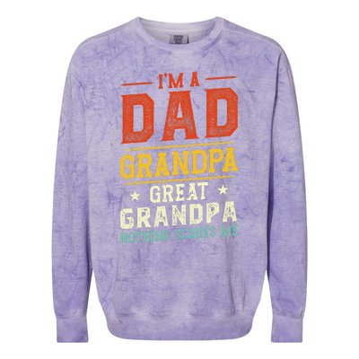 I'm a Dad Grandpa Great Grandpa Nothing scares me retro Colorblast Crewneck Sweatshirt