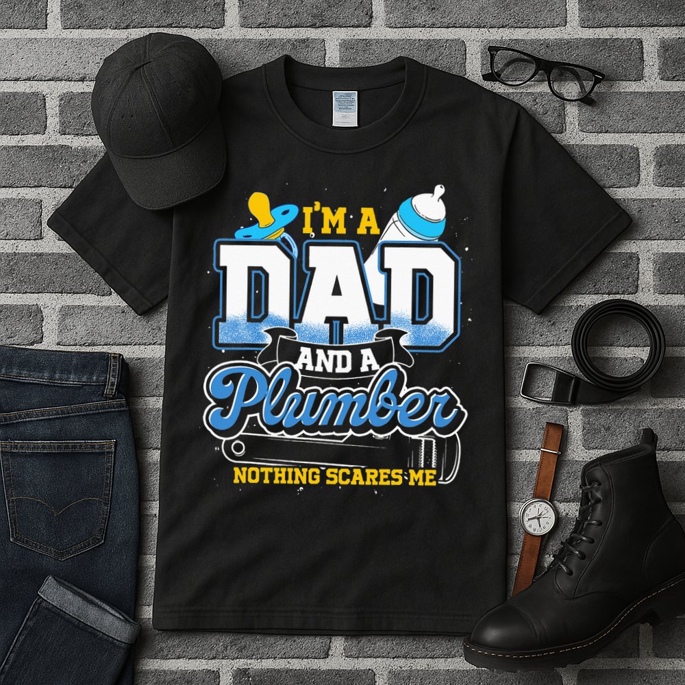 Im A Dad And A Plumber Nothing Scares Me Fyunny Plumber Tall T-Shirt