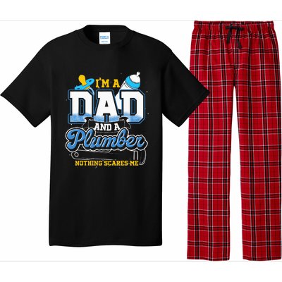 Im A Dad And A Plumber Nothing Scares Me Fyunny Plumber Pajama Set