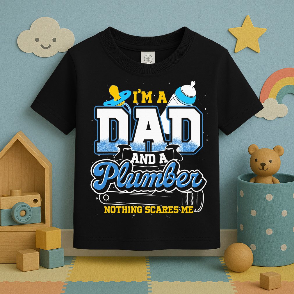 Im A Dad And A Plumber Nothing Scares Me Fyunny Plumber Toddler T-Shirt